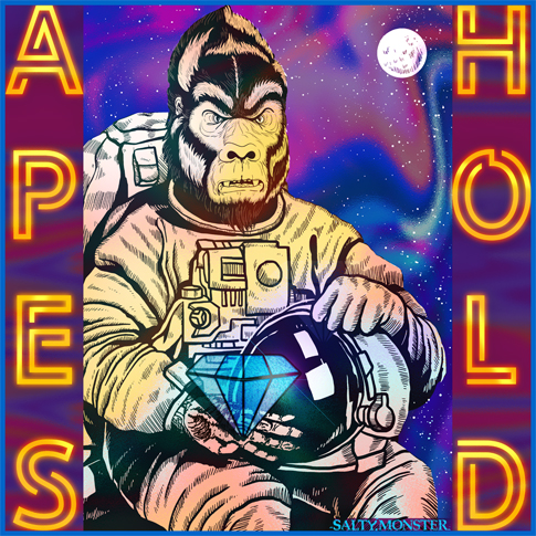 Apes Hold Hodl astronaut diamond hands to the moon wall street bets wsb amc gme