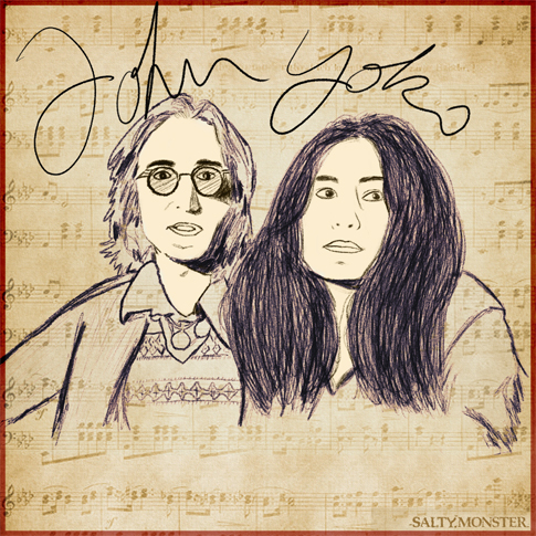 JOHN LENNON YOKO ONO SHIRT STICKER MAGNET