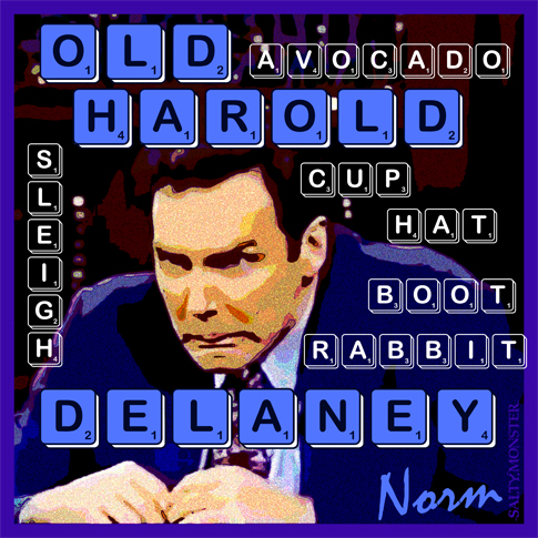 Norm Macdonald Old Harold Delaney Story Scrabble David Letterman Boot Avocado Cup Hat Sleigh Rabbit
