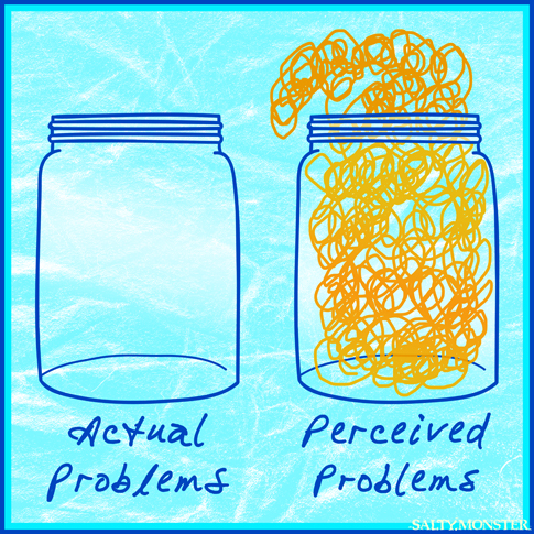Actual Problems vs Perceived Problems shirt optimistic